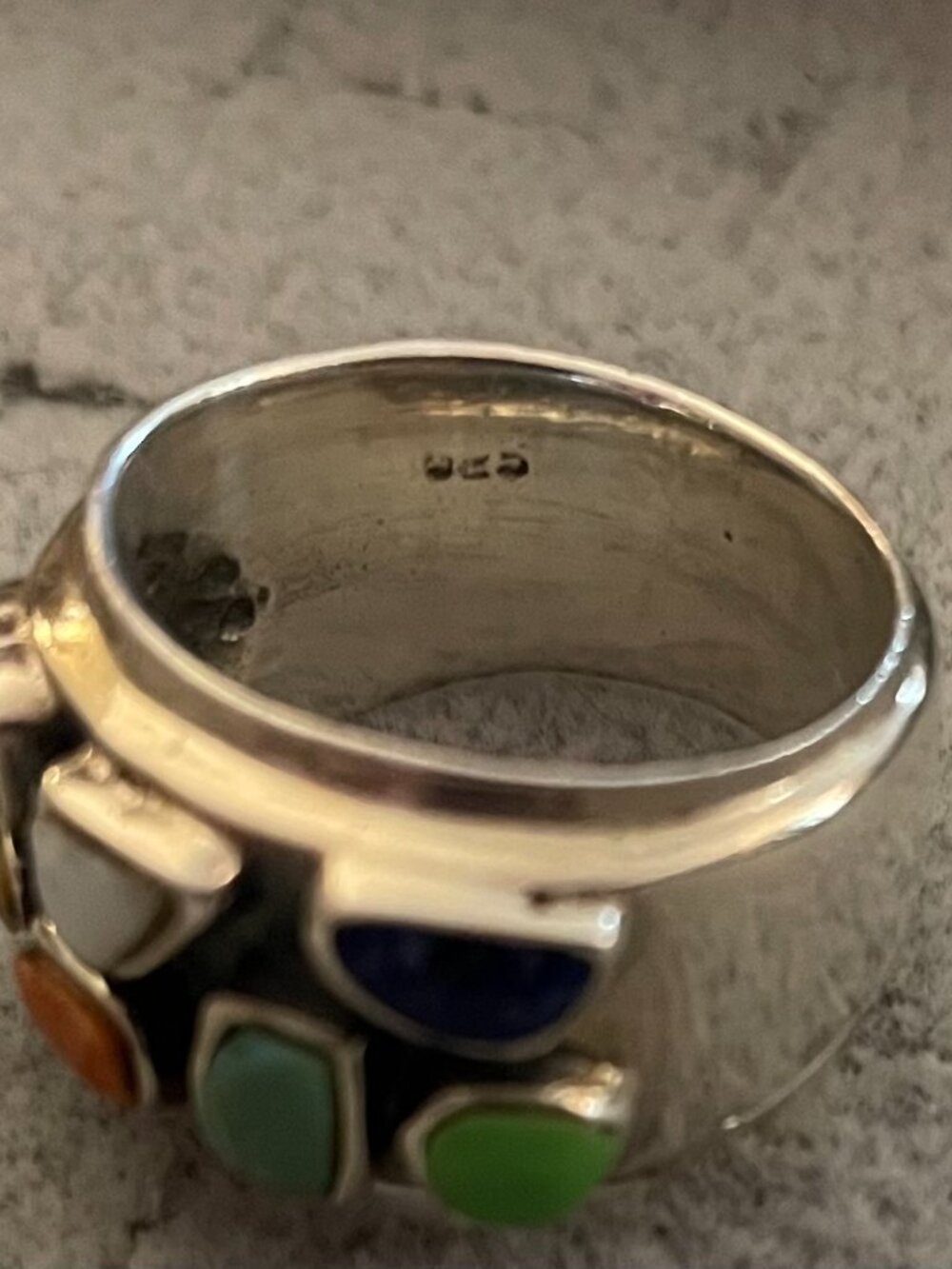 NEW Sterling Silver Ring Size 6 Multi Stone Wide Hippie Boho Anthropologie $148 - Picture 7 of 10